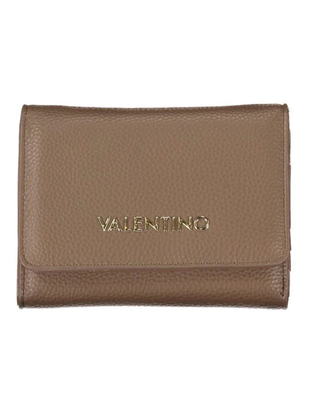 Mario Valentino Women’s Brown Snap Wallet with Gold-Tone Logo – New
